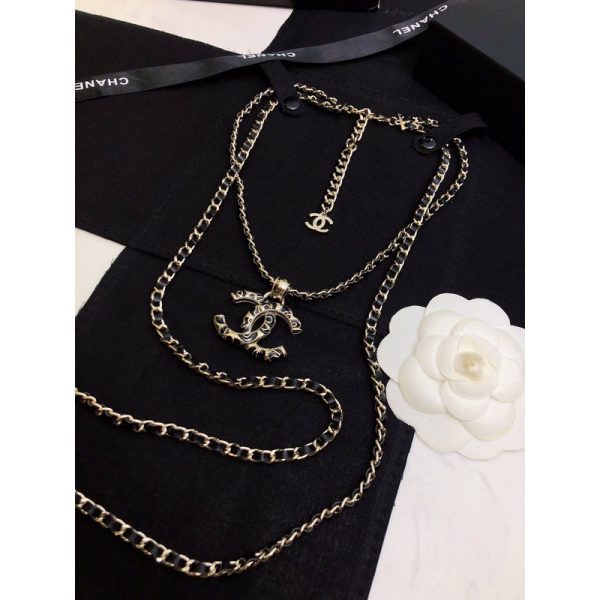 18K CC Long Leather Necklace - 图片 3