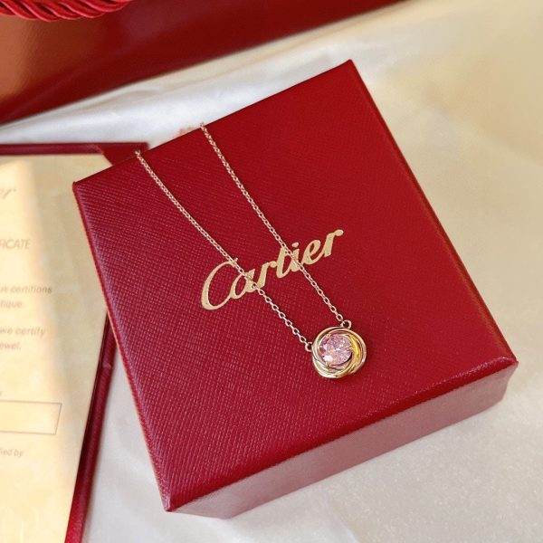 18K Trinity Pink Sapphire Necklace - 图片 7