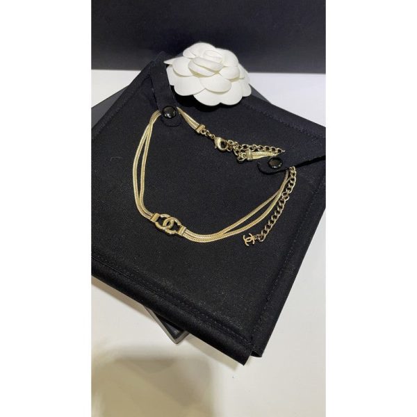 18K CC Gold Choker Chain Necklace - 图片 6