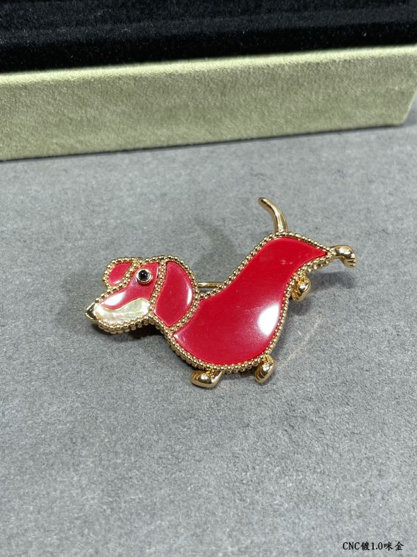 18K Lucky Animals Dachshund Clip Brooch - 图片 5
