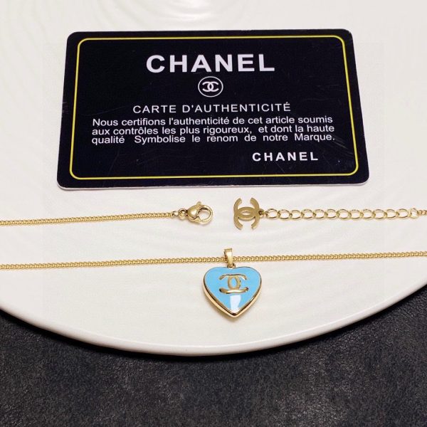 18K CC Blue Heart Necklace - Image 7