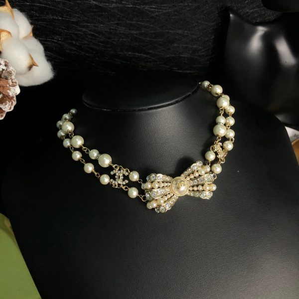 18K CC Bow Choker Necklace - 图片 2