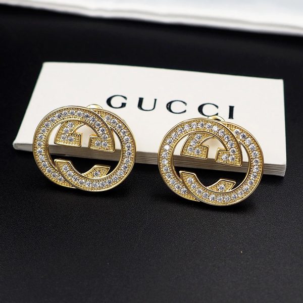 18K Double G Diamonds Earrings - 图片 7