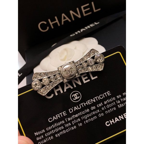 18K CC Bow Tie Diamond Brooch - 图片 7