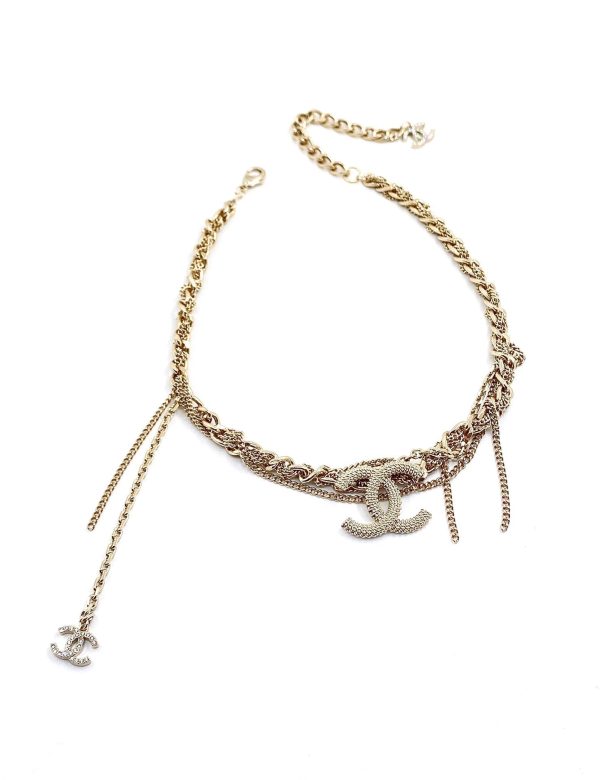18K CC Crystals Choker Necklace - 图片 7