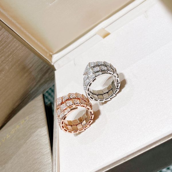 18K BV Serpenti Viper Full Pave Diamond Ring - Image 8