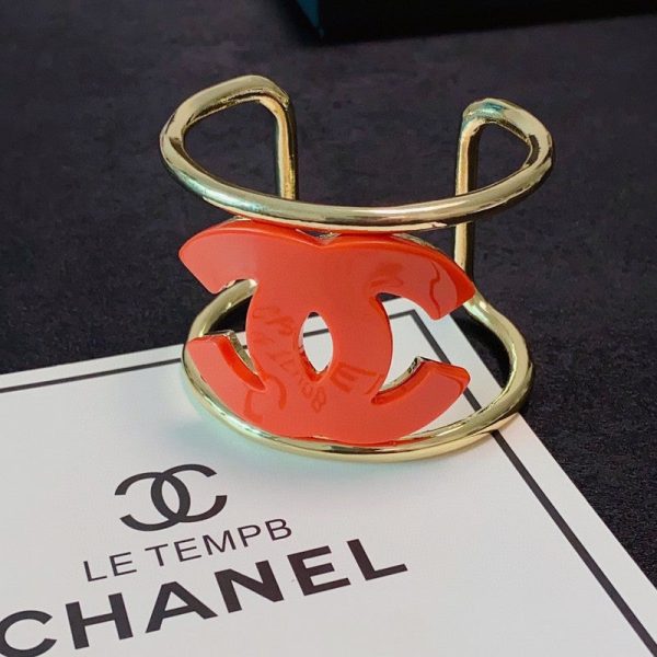 18K CC Color Logo Open Cuff Bracelet - Image 2