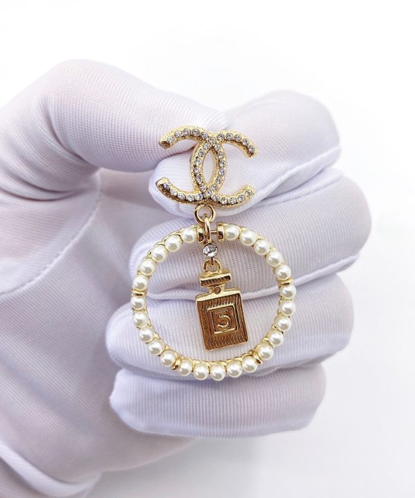 18K CC No.5 Perfume Bottle Earrings - 图片 3