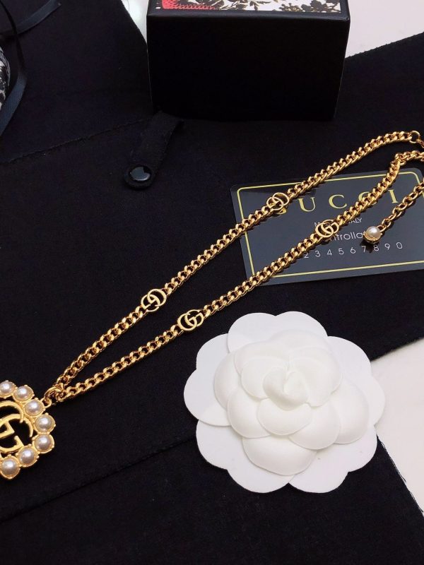18K Double G Pearl Double G Necklace - 图片 5