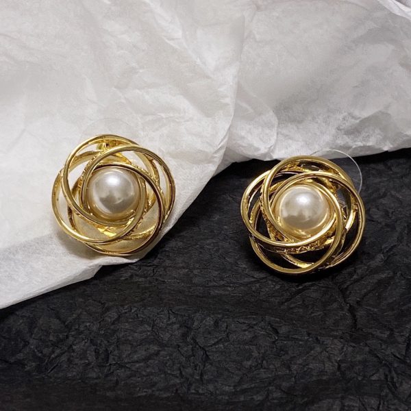 18K CC Pearl Earrings - 图片 7