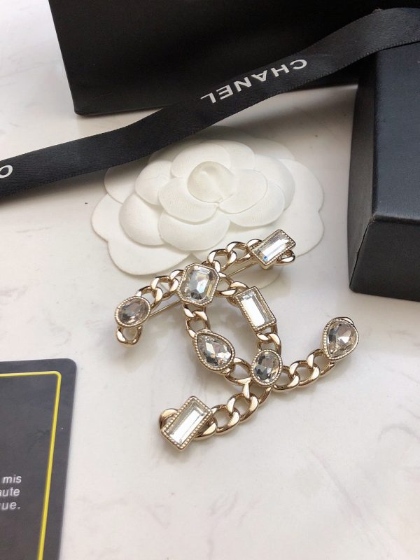 18K CC Crystals Strass Brooch - 图片 7