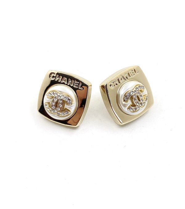 18K CC Diamond Square Earrings - 图片 7