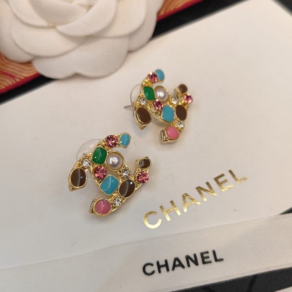 18K CC Multi-Color Crystals Earrings - 图片 8