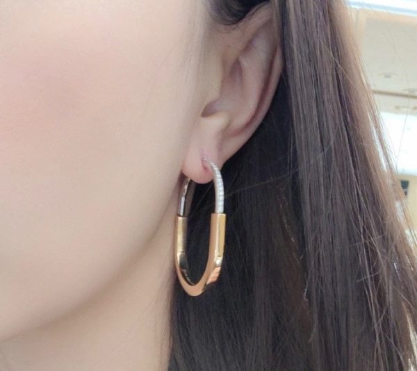 18K T Lock Diamond Earrings - 图片 3