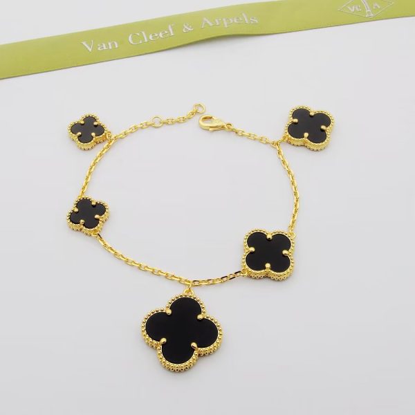 18K Magic Alhambra Five Black Motifs Bracelet - 图片 3