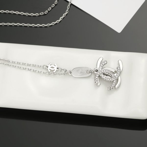 18K CC Diamond Long Necklace - Image 5