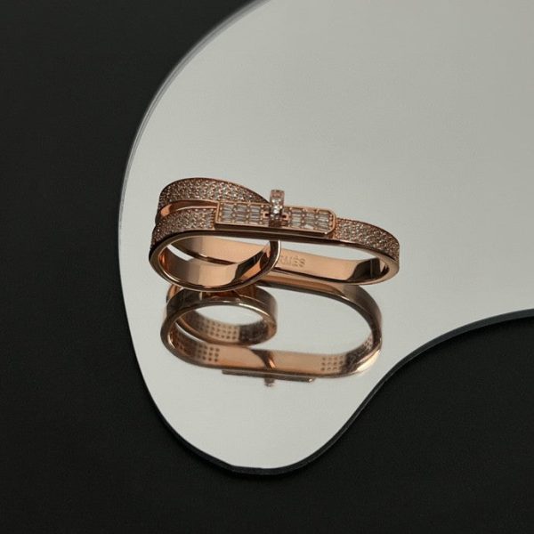18K Kelly Gavroche Double H Ring - 图片 7