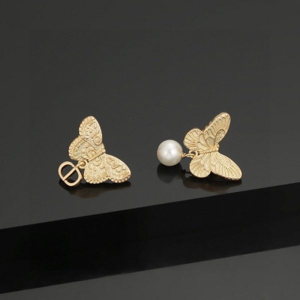 18K CD Butterfly Earrings - 图片 7