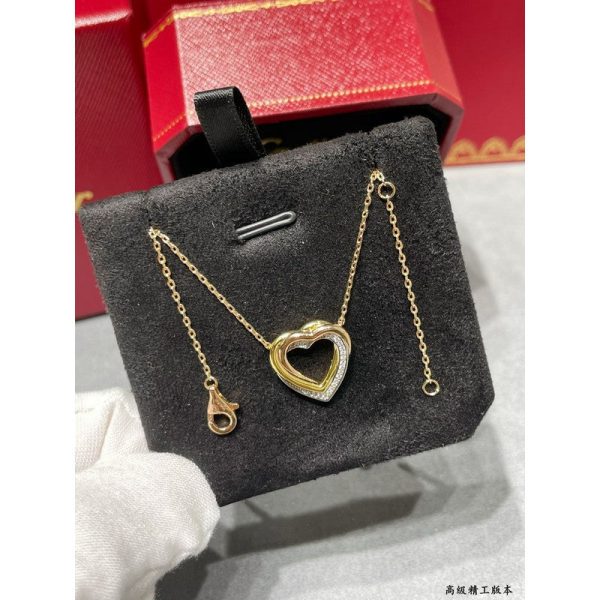 18K Trinity Heart Diamond Necklace - 图片 11