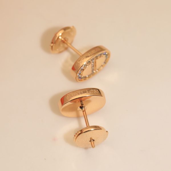 18K Mini Farandole Diamond H Earrings - 图片 8