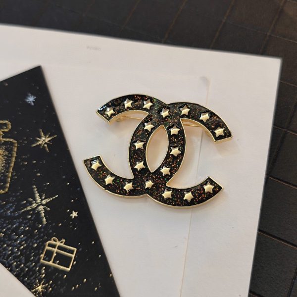 18K CC Black Star Brooch - Image 7