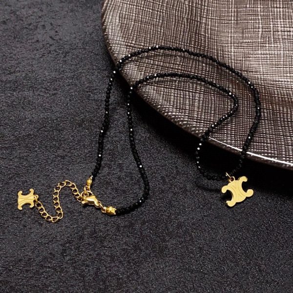 18K Coeur Black Crystals Necklace - 图片 3