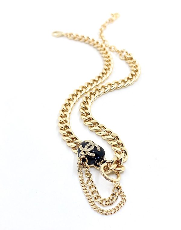 18K CC Black Choker Necklace - Image 7