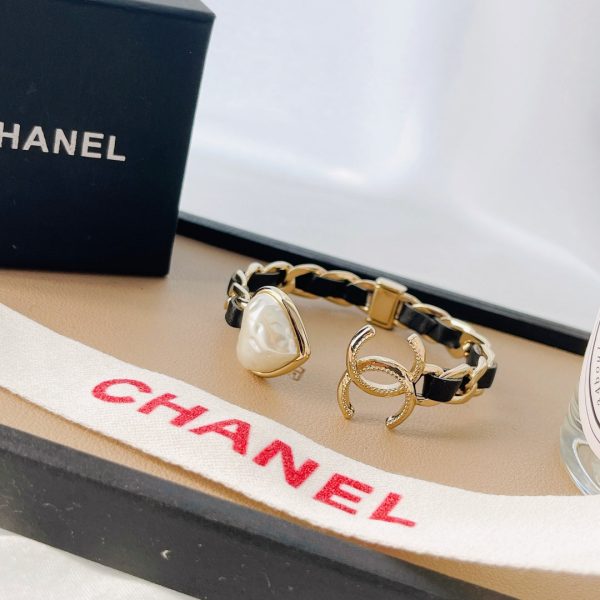 18K CC Heart Black Cuff Bracelet - 图片 6
