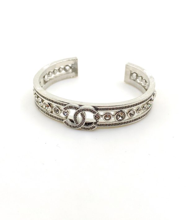 18K CC Cuff Crystals Open Bracelet - Image 7