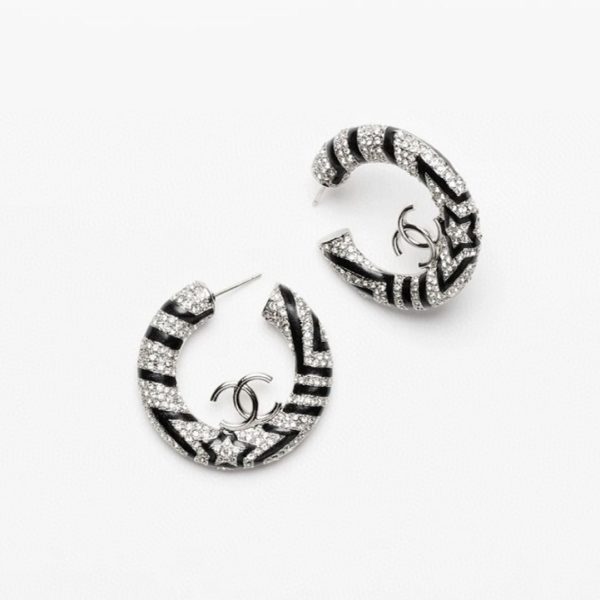 18K CC Black Diamonds Earrings - 图片 2