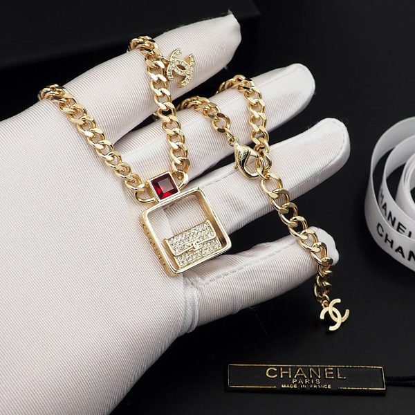 18K CC Red Bag Pendant Necklace - 图片 7