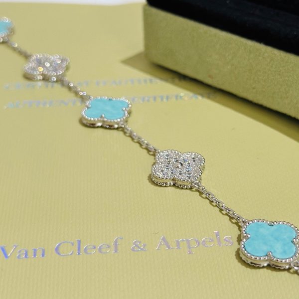 18K Vintage Alhambra Five Motifs Agate Bracelet - 图片 9
