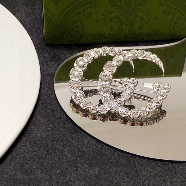 18K Double G Crystal Brooch - Image 6