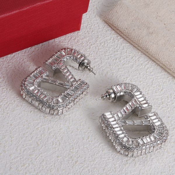 18K Vlogo Crystals Earrings - 图片 7