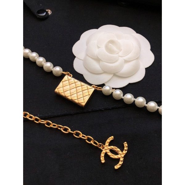 18K CC Pearl Bag Pendant Necklace - 图片 7