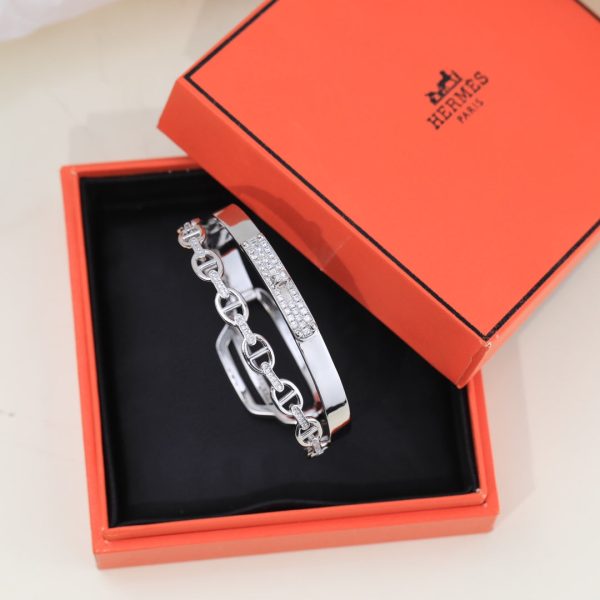 18K Kelly Double Tour Diamond H Bracelet - 图片 15