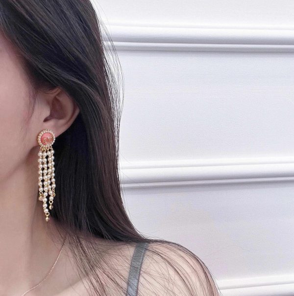 18K Petit CD Tassel Earrings - 图片 6