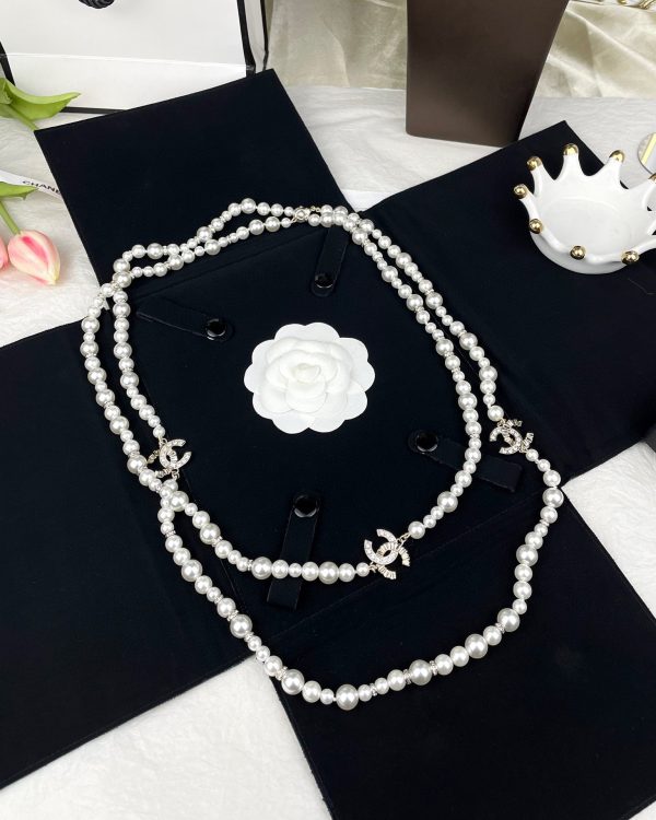 18K CC Pearls Long Necklace - 图片 7