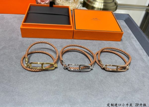 18K Roulis Double Tour Brown H Bracelet - 图片 7