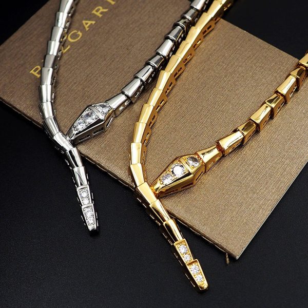 18K BV Serpenti Viper Demi-Pavé Diamonds Necklace - 图片 9