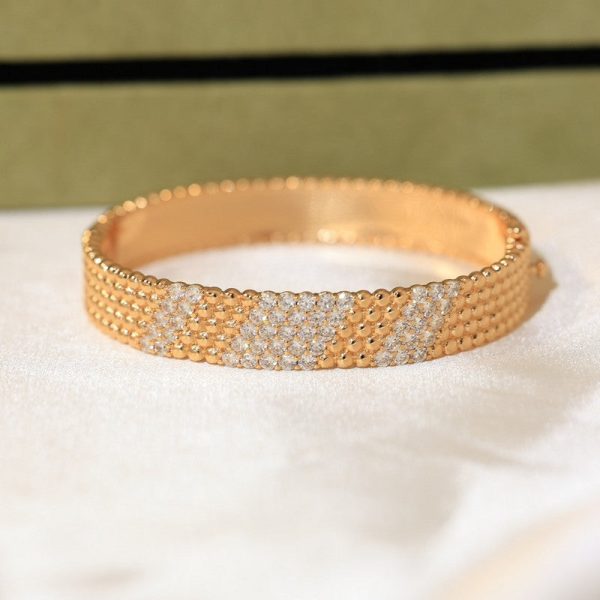 18K Perlée 5 Rows Diamond Bracelet - 图片 7