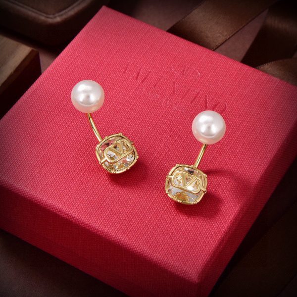 18K Vlogo Crystal Earrings - 图片 5