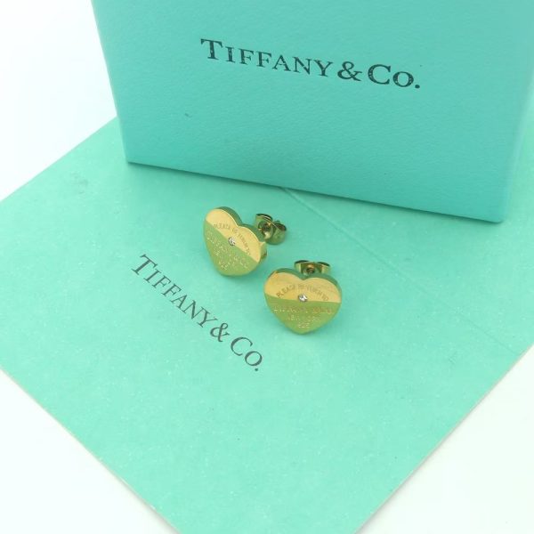 18K Return to Tiffany Heart Tag Stud Earrings - 图片 8