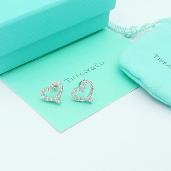18K T Heart Diamonds Earrings - 图片 2