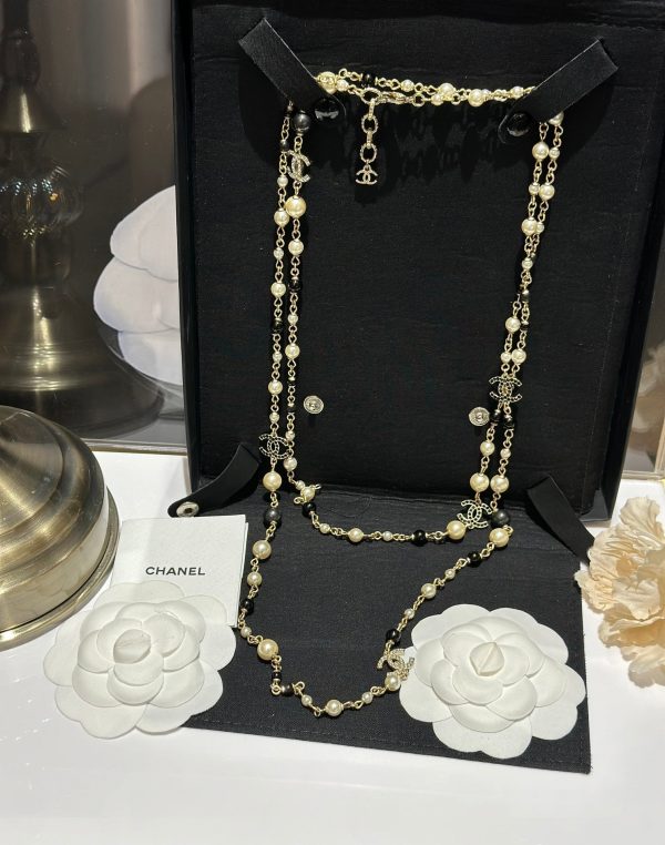 18K CC 24S Long Pearls Necklace - 图片 3