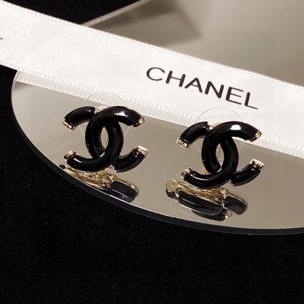 18K CC Black Gold Earrings - 图片 6