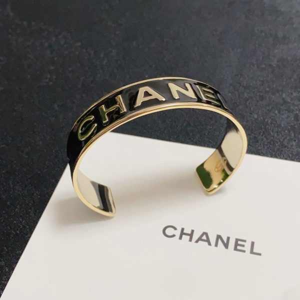 18K CC Open Wide Cuff Bracelet - Image 7