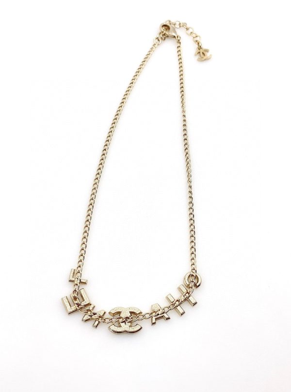 18K CC Script Diamonds Necklace - 图片 6