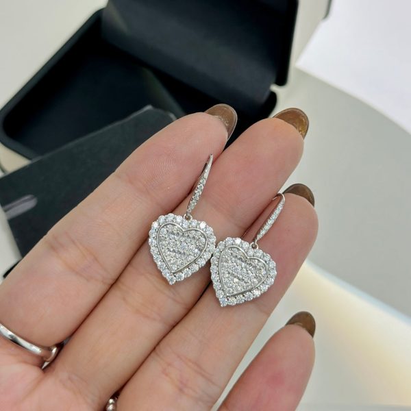 18K T Heart Diamonds Earrings - 图片 4