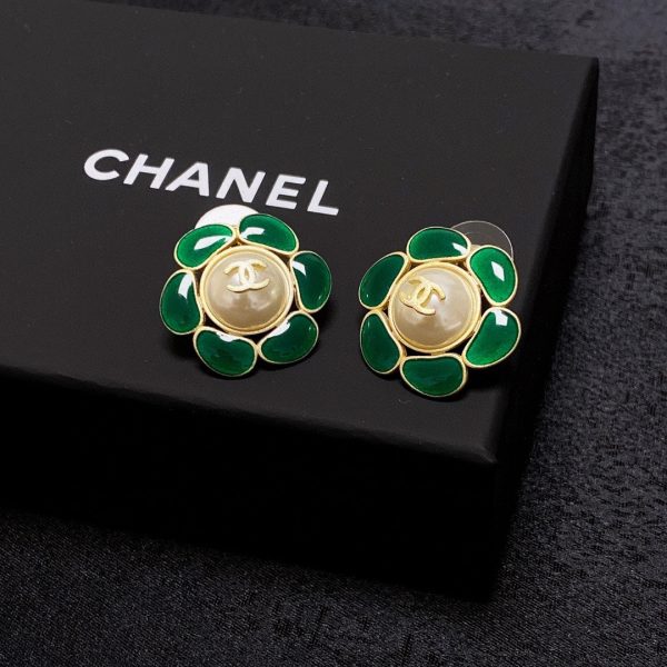 18K CC Emerald Petals Earrings - 图片 8